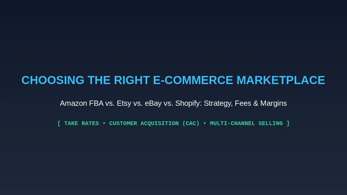 How to Choose the Right Marketplace for Your E-Commerce Business (Amazon, Etsy, eBay & Shopify)